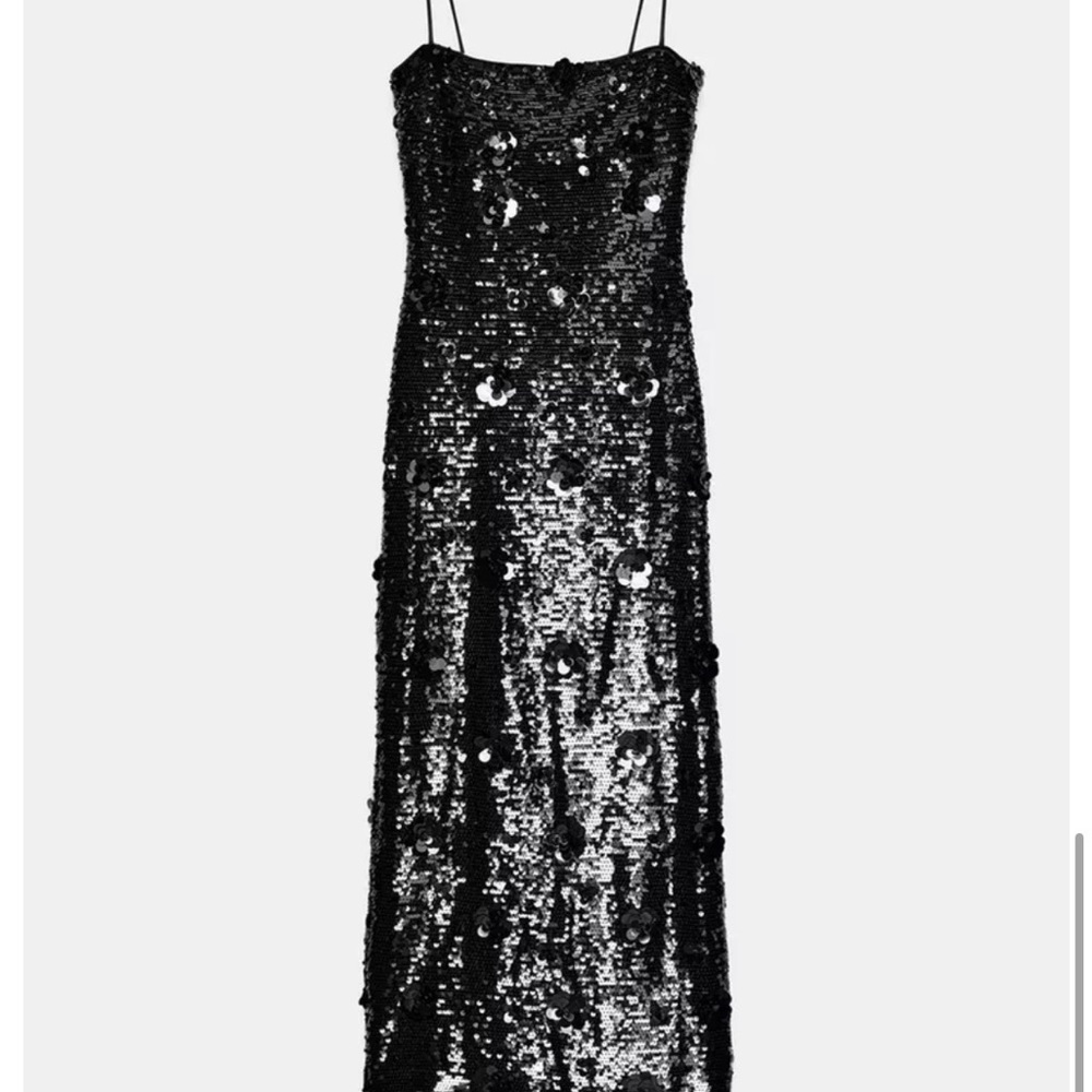 SEQUIN FLOWER MIDI DRESS